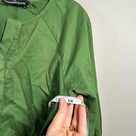 Tuckernuck Pomander Place ballon lantern sleeve green Maisie poplin tunic mini s - Picture 10 of 12